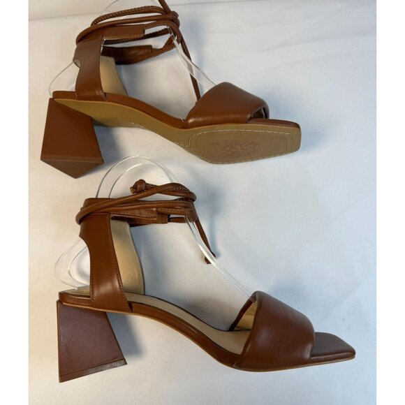 Vince Camuto Vernisa Women's Size 6.5M Cognac Ankle Wrap Heeled Sandal - Picture 7 of 12